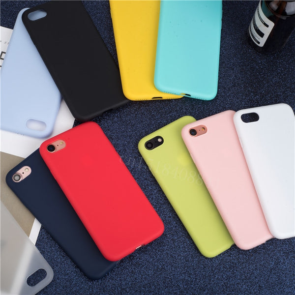 Luxury Thin Soft Color Phone Case for iPhone 7 8 6 6s plus 5 5s SE Case Silicone Back Cover Capa for iPhone X Xs 11 Pro Max XR