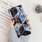 LOVECOM Plating Geometric Marble Phone Case For Huawei P40 Pro P30 P20 Lite Pro Mate 30 20 Lite Glossy Soft IMD Phone Back Cover