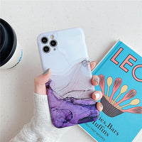 Ottwn Fashion Matte Marble Texture Stone Phone Case For iPhone 11 11Pro Max X XR XS Max 7 8 Plus Soft IMD Silicone Back Cover