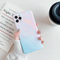 Ottwn Fashion Matte Marble Texture Stone Phone Case For iPhone 11 11Pro Max X XR XS Max 7 8 Plus Soft IMD Silicone Back Cover