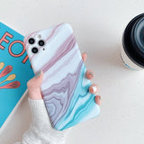 Ottwn Fashion Matte Marble Texture Stone Phone Case For iPhone 11 11Pro Max X XR XS Max 7 8 Plus Soft IMD Silicone Back Cover