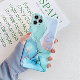 Ottwn Fashion Matte Marble Texture Stone Phone Case For iPhone 11 11Pro Max X XR XS Max 7 8 Plus Soft IMD Silicone Back Cover