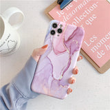 Ottwn Fashion Matte Marble Texture Stone Phone Case For iPhone 11 11Pro Max X XR XS Max 7 8 Plus Soft IMD Silicone Back Cover