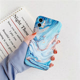 Ottwn Fashion Matte Marble Texture Stone Phone Case For iPhone 11 11Pro Max X XR XS Max 7 8 Plus Soft IMD Silicone Back Cover