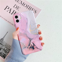 Ottwn Fashion Matte Marble Texture Stone Phone Case For iPhone 11 11Pro Max X XR XS Max 7 8 Plus Soft IMD Silicone Back Cover