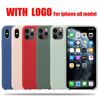 Official With LOGO Silicone Case For iphone 7 8 6 6s plus phone Case For apple iphone 11 pro max xr xs max x se 2020 Cover